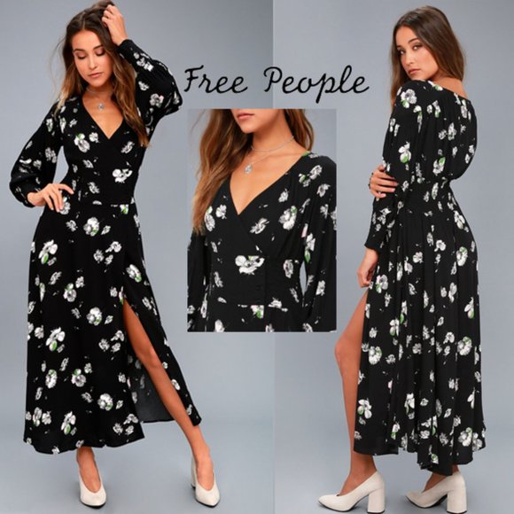 Free People Dresses & Skirts - Free People So Sweetly Smocked Midi Wrap Dress- M
